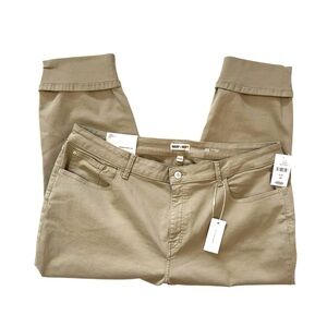 WARP + WEFT NWT Capri Jeans JFK New York City Sage Green Cuff Sz 24 X 24 - 24W